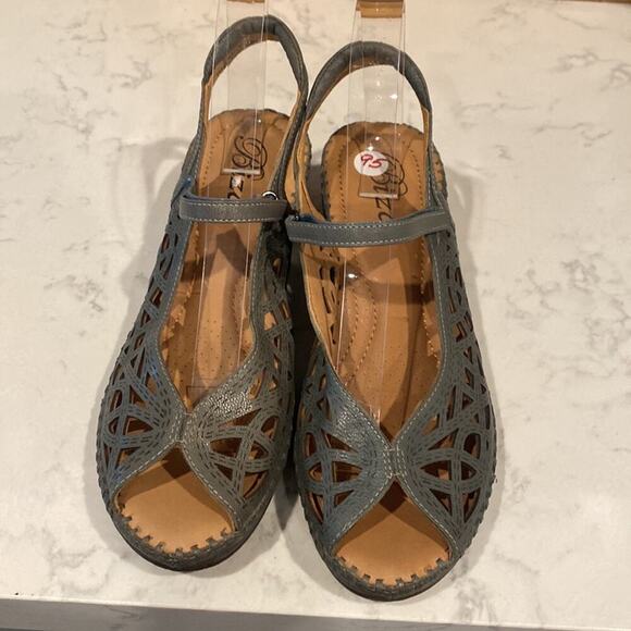 BIZA ISADORA denim soft leather upper comfortable vacation summer beach - Picture 5 of 7